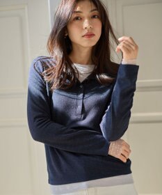 ANY クリアラメフライスヘンリーネックプルオーバー