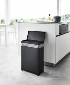 tower スリム蓋付きゴミ箱 タワー 横開きタイプ 2個組 ブラック