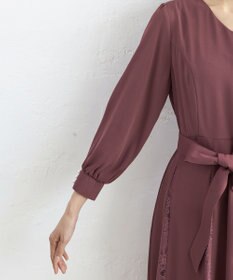 Tiaclasse L 【洗える】レース切り替えフレアワンピース