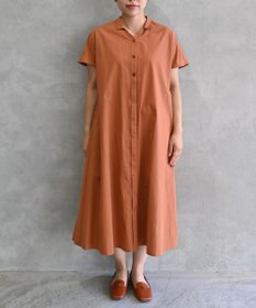 muuc 〈遠州織物で織られた上質なコットン生地〉フレンチスリーブのシャツワンピース