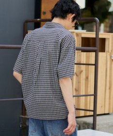 WEGO クロップドSSマイクロチェックシャツ