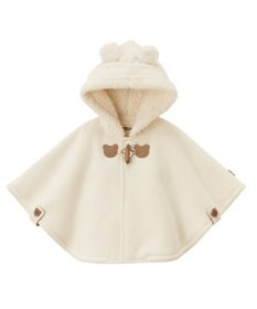 MIKI HOUSE HOT BISCUITS 【70-90cm】 お耳付きボアフリース ダッフルマント