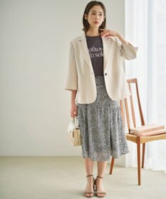 組曲 L ブルーデイジーロゴプリント Tシャツ