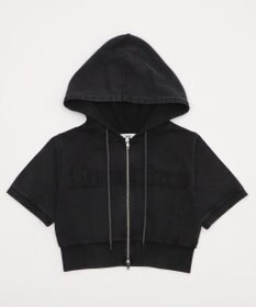 WEGO ヴィンテージウォッシュロゴ半袖パーカー