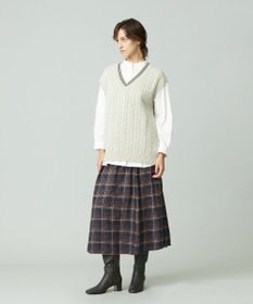 J.PRESS YORK STREET 【UNISEX】コットンケーブルチルデン ニットベスト