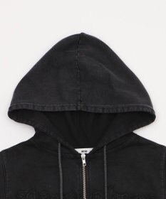 WEGO ヴィンテージウォッシュロゴ半袖パーカー