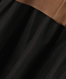 自由区 L 【人気異素材コンビの最新作・前後着用可】タフタコンビ ワンピース