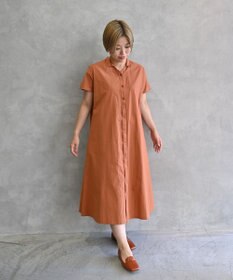 muuc 〈遠州織物で織られた上質なコットン生地〉フレンチスリーブのシャツワンピース