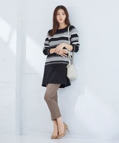 Tiaclasse 【洗える】マルチボーダーニットチュニック