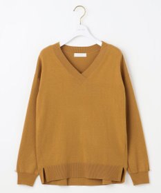 ANY SIS 【ウールブレンドシリーズ】フロント切替Vネック ニット