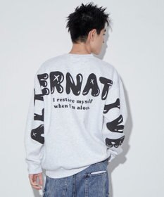 WEGO 【ユニセックス着用ITEM】ストレートラインロゴグラフィックプルオーバー