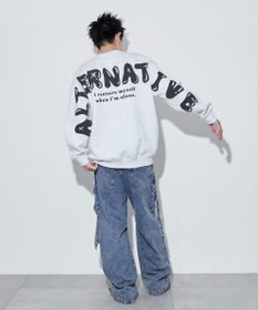 WEGO 【ユニセックス着用ITEM】ストレートラインロゴグラフィックプルオーバー