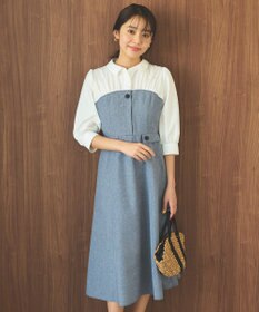 Feroux 【洗える】シャツドッキング ワンピース