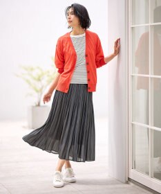 ANY L 【洗濯機可/接触冷感/アンチピリング】シアーニットVネックカーディガン