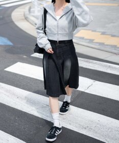 WEGO ヴィンテージウォッシュWジップショートパーカー