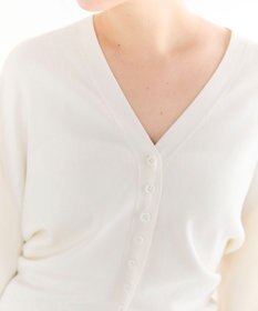#Newans 【洗える】ファインボタンＶネックカーディガン