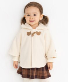 MIKI HOUSE HOT BISCUITS お耳付きボアフリース ダッフルマントギフトセット【BOX付き】