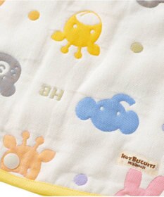 MIKI HOUSE HOT BISCUITS 六重織 どうぶつ柄 ガーゼスリーパー