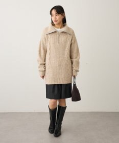 CRAFT STANDARD BOUTIQUE ハーフジップローゲージニットチュニック