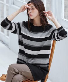 Tiaclasse 【洗える】マルチボーダーニットチュニック