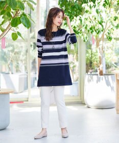 Tiaclasse 【洗える】マルチボーダーニットチュニック