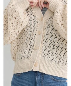 earth music&ecology ファンシーヤーンすかしニットカーディガン