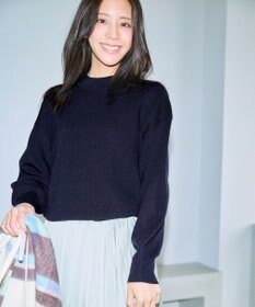 ANY SIS ラインポイント ニット ネイビー