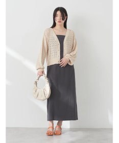 earth music&ecology 透かし編みテープヤーンカーディガン