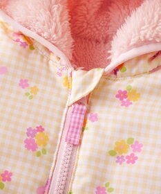 MIKI HOUSE HOT BISCUITS 【70-100cm】裏ボアフリース 総柄中綿ジャンプスーツ