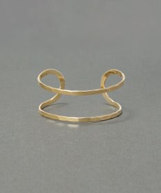 Phoebe 【金属アレルギー対応】2ラインテクスチャーワイドカフバングル　ゴールド/ニッケルフリー
