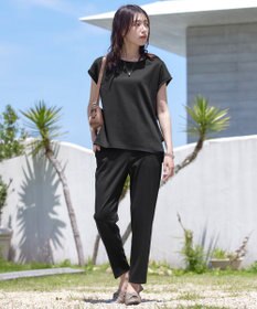 Tiaclasse L 【UVカット・吸水速乾】 “きれい見え” カットソーテーパードパンツ