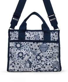 LeSportsac LARGE E/W TH TOTE/フローラルレースネイビー