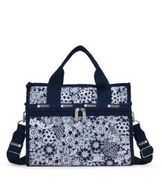 LeSportsac LARGE E/W TH TOTE/フローラルレースネイビー