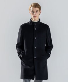 JOSEPH HOMME 【新素材】ライトウールシャギー　スタンドカラーシングルブレストコート ブラック系