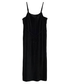 earth music&ecology ベロアプリーツキャミワンピース