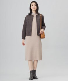 J.PRESS LADIES L 【洗える】CLOTH COMBI KNIT ワンピース