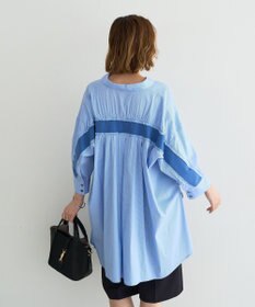 YECCA VECCA リブMIXストライプオーバーシャツ