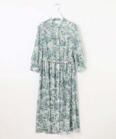 自由区 L 【洗える】ランドスケーププリント ワンピース