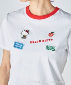 OP／FILA 【Ocean Pacific×ハローキティ】ワッペンリンガーチビTシャツ