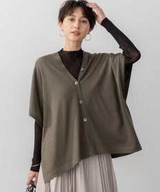 23区 L 【洗える】コンパクトウール マルチウェイ ニットポンチョ