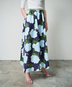 GRACE CONTINENTAL グログランボタニカルスカート