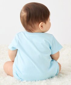 MIKI HOUSE HOT BISCUITS 【70-80cm】カラフルビーンズ フェイスプリント ショートオール