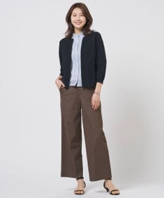 J.PRESS LADIES エンブロコンビ シャツジャージー バンドカラー カットソー