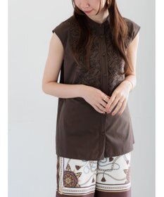 Te chichi リーフレースノースリーブチュニックシャツ