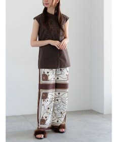 Te chichi リーフレースノースリーブチュニックシャツ