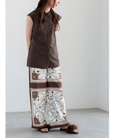 Te chichi リーフレースノースリーブチュニックシャツ