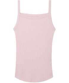 une nana cool 綿100%生地使用 リブ編みコットン キャミソール