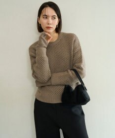 UNFILO L 【野呂佳代さん着用】ふわふわニット メッシュプルオーバー