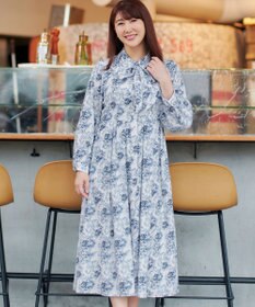 Tiaclasse L 【安めぐみさん着用・2way】花柄リボンタイシャツワンピース
