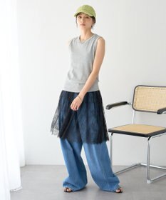 earth music&ecology チュールヘムキャミソール